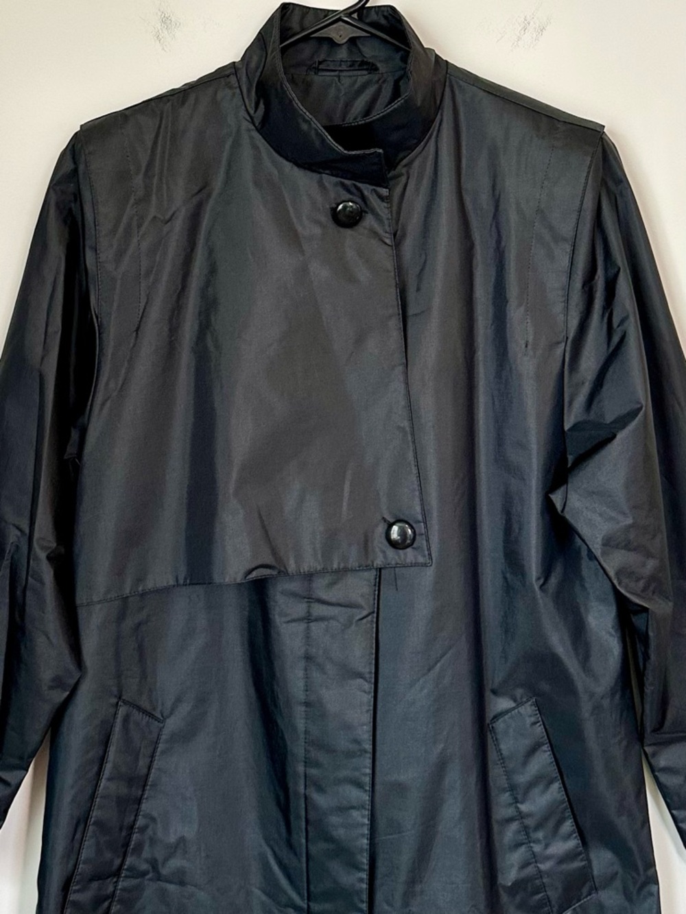 Fleet Street Classic Black Long Trench Coat - Size: 12 - Picture 5 of 9